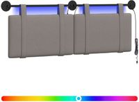 vidaXL - Hangend hoofdbord - Taupe - Stof