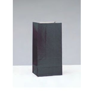 Zwarte papieren tassen - 12 stuks - Rechthoekig - 25cm hoog