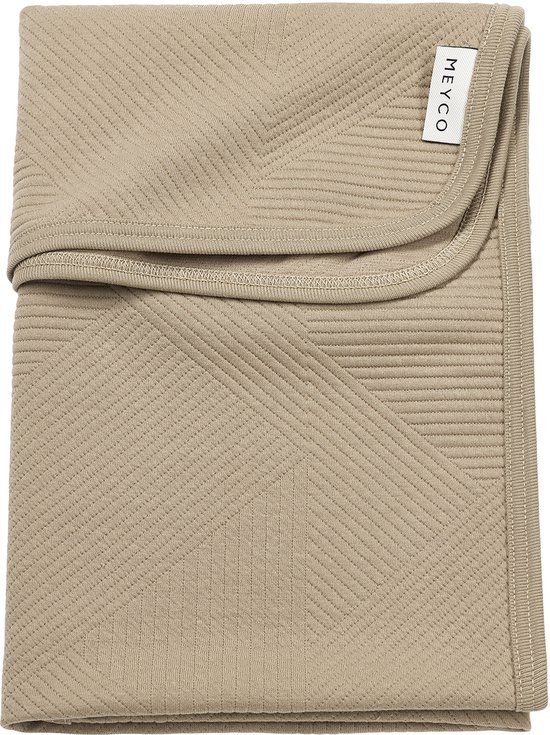 Meyco Baby Jacquard Ledikant Deken - Taupe - 100x150cm - 0.5 TOG