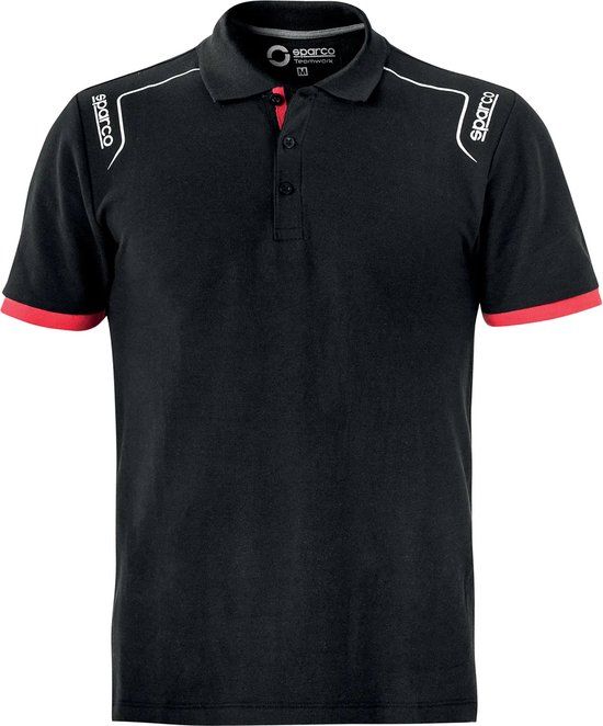 Sparco Portland Tech Stretch Polo - Zwart - Maat M