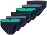 Schiesser Heren rio-slip / onderbroek 6 pack 95/5 Cotton Blauw/Turkoois Maat XL