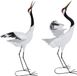 DKD Home Decor Decoratieve figuren Metaal Reiger (55 x 25 x 120 cm) (2 Stuks) Wit
