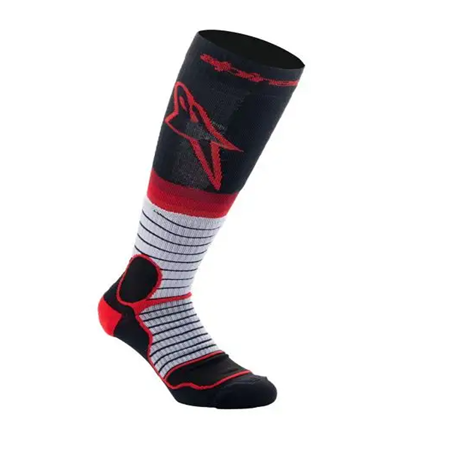 Alpinestars Mx Pro Technische MX-sokken, uniseks, 1 stuk, Zwart Grijs Rood