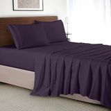 Elegant Comfort Count Egyptische kwaliteit, kreukbestendig koel en ademend, gemakkelijk elastisch gemonteerd, microvezel, pruim-paars, koning