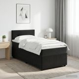 vidaXL Boxspringbed met matras Zwart 90 x 190 cm Fluweel