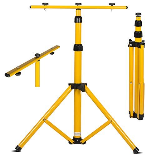 MacLean MCE583 Statief voor schijnwerpers, 62-150 cm, staal, geel