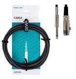 GEWA Microfoonkabel Basic Line 3m, zwart, XLR(f) - 6,3 mm mono jack, 190060