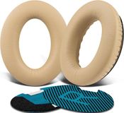 Holland Connections Coussinets d'oreille en cuir protéiné pour casques Bose, coussinets de rechange pour Bose QuietComfort 15 QC15 QC25 QC2 QC35/Ae2 Ae2i Ae2w/SoundTrue et SoundLink Over-Ear Series - Beige