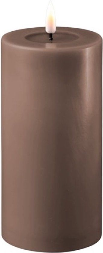 Deluxe Homeart Luxe LED Kaars - Mokka - 7,5 x 15 cm - Wax - Stompkaars