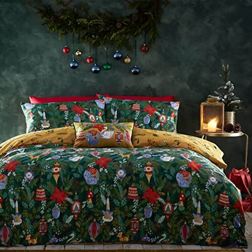 Furn Deck The Halls Kingsize dekbedovertrekset katoen, polyester, grenen groen