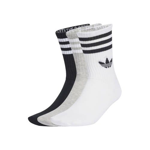 adidas Originals sokken - wit/grijs/zwart (set van 3)