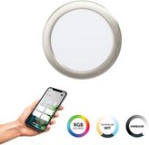 EGLO connect.z Fueva 6-Z Smart Inbouwspot - Badkamer/Buiten - LED - Ø 16.8 cm - Grijs - Instelbaar RGB & wit licht - Dimbaar - Zigbee