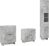 vidaXL - 3-delig - badkamerkast - set - EDE - Betongrijs - Bewerkt - hout