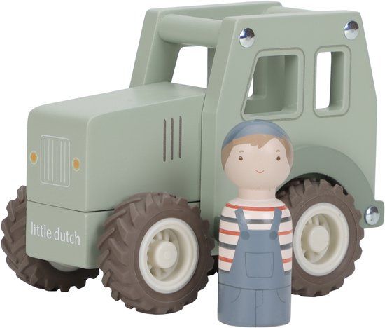 Little Dutch Tractor - Hout - 11x13x8cm - Met poppetje - 18m+