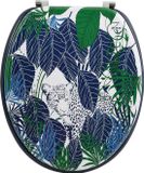 Duroplast abattant de WC avec fermeture douce et déclipsage rapide - Bleu/Gris/Vert