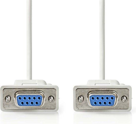 Nedis Nullmodemkabel - D-SUB 9-Pins Female - D-SUB 9-Pins Female - Vernikkeld - 2.00 m - Rond - PVC - Ivoor