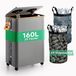 Poubelle de recyclage pour bouteilles consignées - Avec 2 compartiments et couvercle - Jusqu'à 160 litres - 75 x 57 x 37 cm - Avec roues