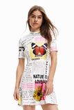 Desigual Korte Jurk VEST_NEWSPAPER