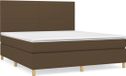 vidaXL Boxspring met matras stof donkerbruin 160x200 cm