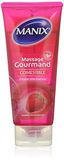 MANIX Gourmand Massagegel (200 ml): aardbeiengearomatiseerde massagegel – compatibel met condooms