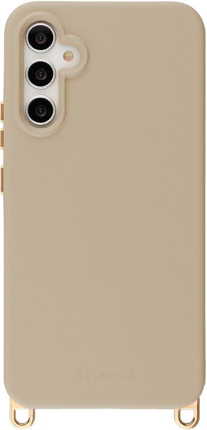 Selencia Hoesje - Geschikt voor Samsung Galaxy A34 (5G) - Rivièra geschikt voor MagSafe Backcover met afneembare haakjes - Milky Latte