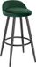 Happiq Tabouret de bar en velours - Ergonomique - Vert foncé - Petit dossier - Hauteur d'assise 70cm