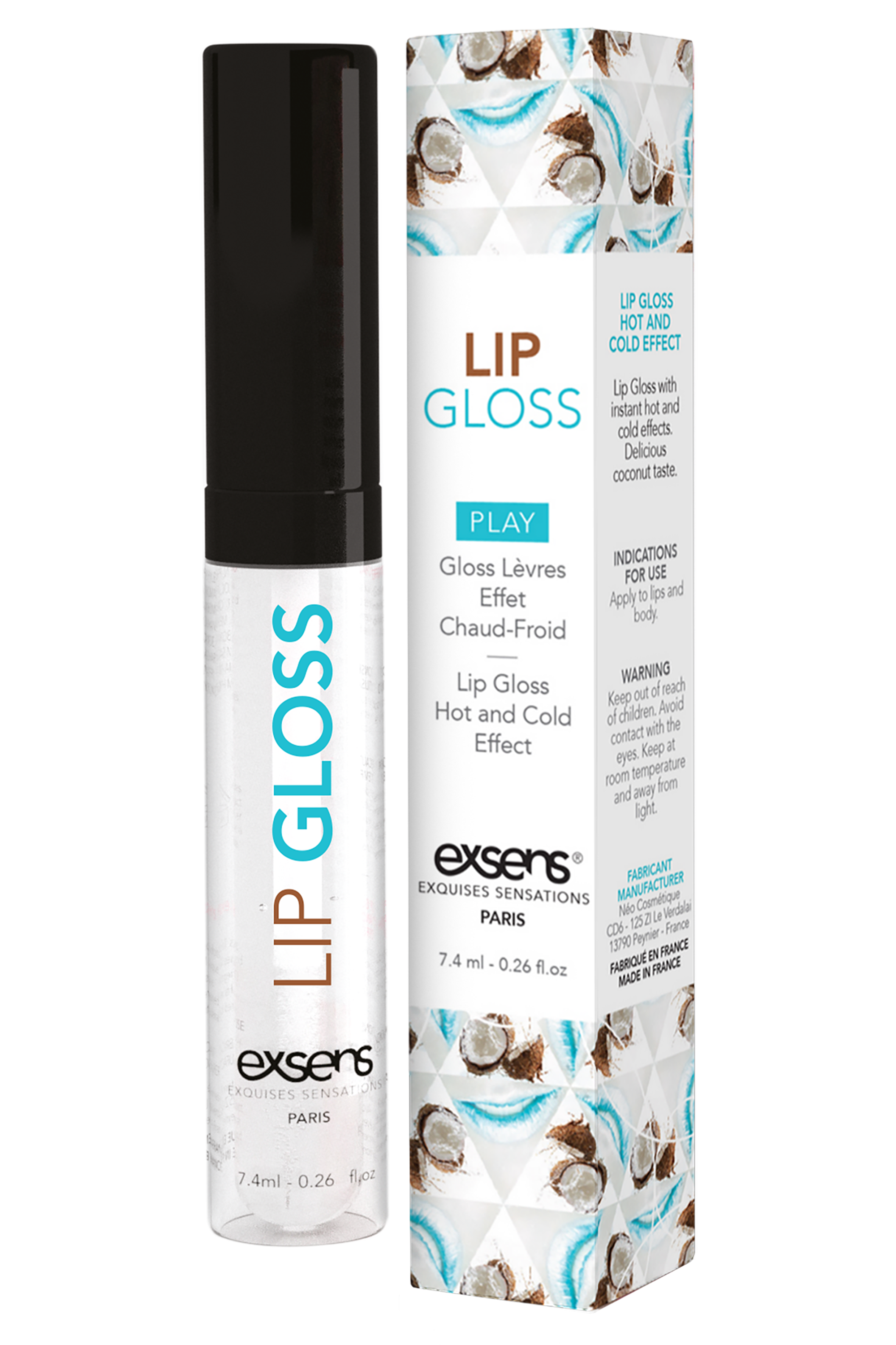 Exsens - Hot Kiss - Stimulerende lipgloss met kokossmaak - 7,4 ml