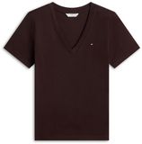 Tommy Hilfiger T-shirt pour femme Coton Manches courtes XS Automne/Hiver 2026 Brun