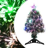 vidaXL Sapin de Noël avec LED 64 cm fibre de verre vert et blanc