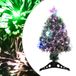 vidaXL Sapin de Noël avec LED 64 cm fibre de verre vert et blanc