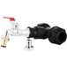 Kit d'accouplement de réservoir - Raccord en T Ø32 mm + robinet en laiton chromé 15 mm + nez 20/27
