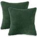 vidaXL - Taie d'oreiller - 2 pièces - HEERLEN - Vert foncé - 40 x 40 cm - Bouclé