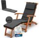Beautissu 2x Deckchair Ligbedkussen Zonligkussen 175x45 cm – 100% Waterdicht & Weerbestendig – Sneldrogend Tuin Ligkussen met Afneembare Hoes – Deckchair Kussen Outdoor – Antraciet DC-QD