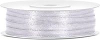 PartyDeco Satijn lint Wit 3mm/rol 50m