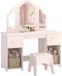 AIYAPLAY - Table de maquillage pour enfants avec tabouret - MDF, acrylique - Rose