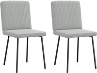 vidaXL Eetkamerstoelen - 2 stuks - Fluweel - Lichtgrijs