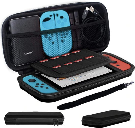 Coldorange Nintendo Switch Case Game Card Opbergvakken Reistas, Beschermhoes, Cover, Tasje Cadeau voor Man & Vrouw Zwart