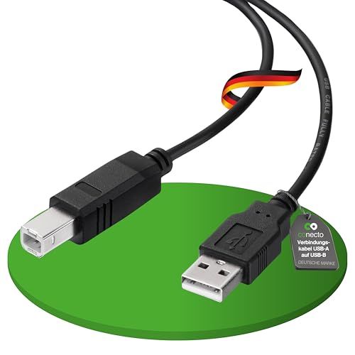conecto USB 2.0 kabel/printerkabel, USB A-stekker naar USB B-stekker, 480 Mbit/s, zwart, 3,00 m