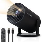 Lumina Pro Mini Beamer 2026 - Android 14 Smart Projector met Google Playstore - Home Cinema - Voor iOS & Android - WiFi 6 & Bluetooth 5.4 - Noir