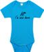 Bellatio Decorations Shoppartners Bv Hi Im new here gender reveal jongen cadeau tekst baby rompertje blauw - Kraamcadeau - Babykleding 68
