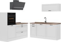 Vicco Complete keukeneenheid R-Line, Wit landelijk/Wit, 160 cm zonder werkblad