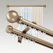 Double curtain rod, 2-piece, gold-coloured, 2.4 meters