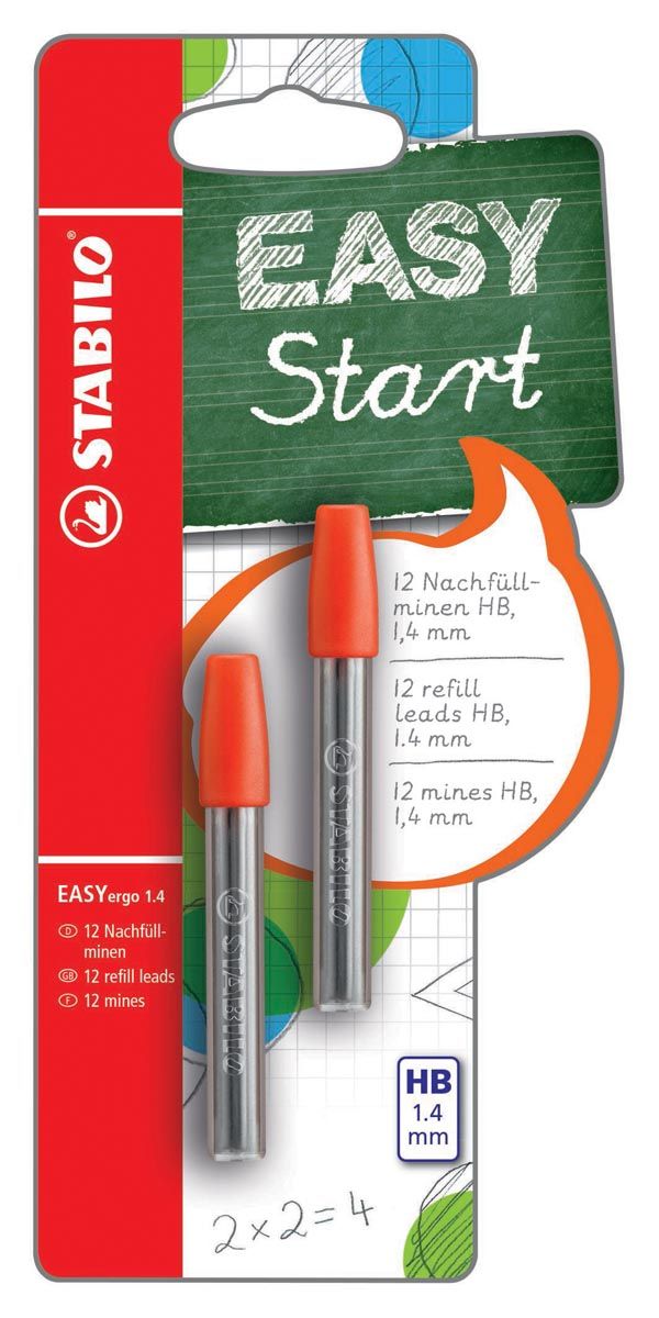 Stabilo EASYergo Start 1.4 - Grafietpotloden - Zwart - 6 stuks