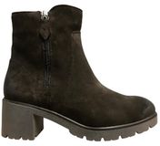 Gabor - Dames - Enkellaarsjes - Donker bruin - Nubuck - Blokhak
