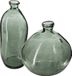 Atmosphera Bloemenvazen set - 2x - Organische fles vorm - groen transparant glas