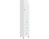 vidaXL Kast - Set - 2 st - 34,5 x 34,5 x 90 cm - Bewerkt hout - Hoogglans Wit