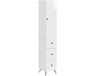 vidaXL Kast - Set - 2 st - 34,5 x 34,5 x 90 cm - Bewerkt hout - Hoogglans Wit