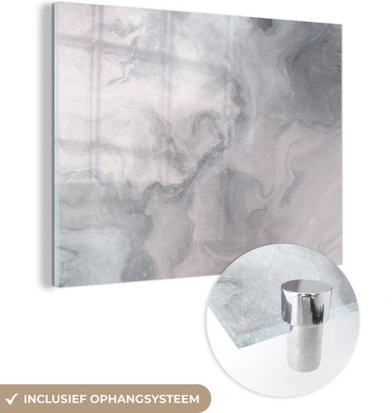 MuchoWow® Glass Painting 40x30 cm - Acrylic Glass Painting - Clouds - Abstract - Paint - Photo on Glass - Paintings