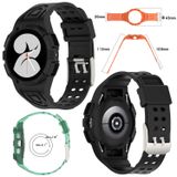 Wigento Samsung Siliconen horlogeband met beschermende behuizing, geschikt voor de Galaxy Watch 4 Classic 46mm
