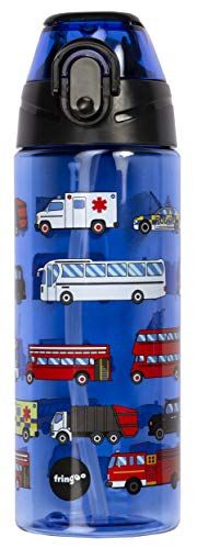 Fringoo Kids Waterfles met Stro - 600 ml - Lekvrij - BPA Vrij - Verkeer Jam